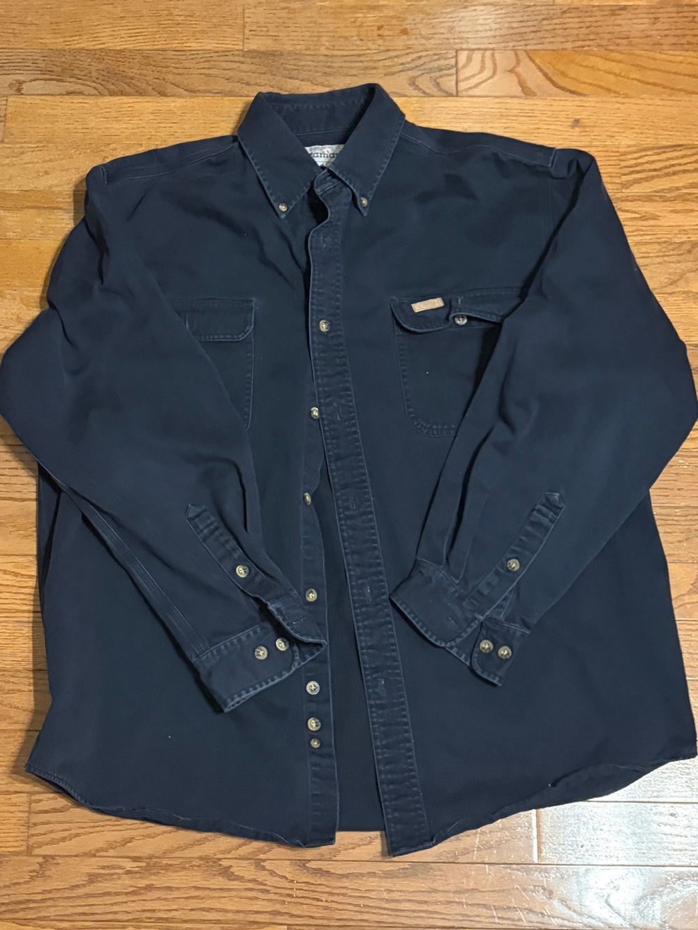 Carhartt Navy Button-Up Work Shirt Jacket